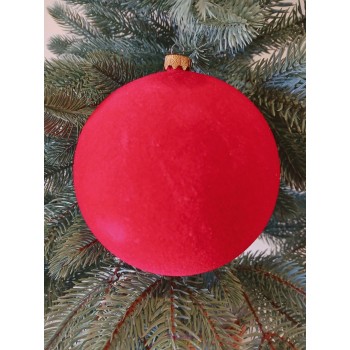 Новогодний шар "Бархат" Ø130мм красный